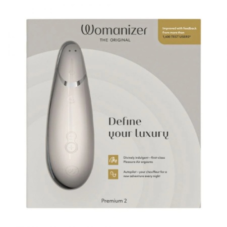 Womanizer Premium 2 бесконтактный стимулятор клитора серый (14 режимов, автопилот)